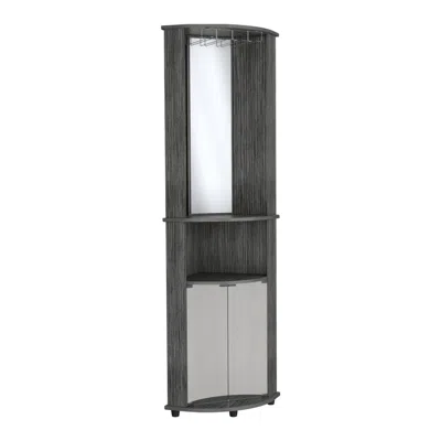 Depot E-shop Cabinet Unit With Wine Glass Rack And Lower Cabinet, Smokey Oak -living Room