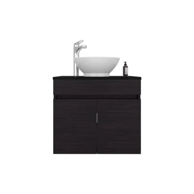 Depot E-shop Capac Bathroom Vanity, 2 Doors, Black Wengue