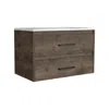 Depot E-shop Cardova Floating Vanity Bathroom With 2-drawers, Dark Brown / White