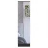 DEPOT E-SHOP DEPOT E-SHOP CHARLOTTE XL SHOE RACK, FIVE INTERNAL SHELVES, MIRROR, ONE-DOOR CABINET-BLACK, FOR BEDR