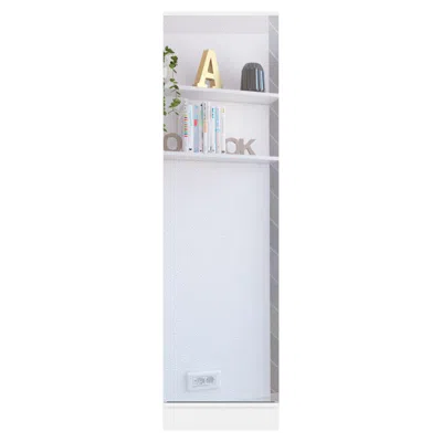 Depot E-shop Charlotte Xl Shoe Rack, Five Internal Shelves, Mirror, One-door Cabinet-white, For Bedr