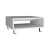 Depot E-shop Chiniak Coffee Table, 1 Shelf, 4 Legs, White In White