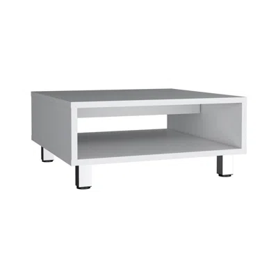 Depot E-shop Chiniak Coffee Table, 1 Shelf, 4 Legs, White