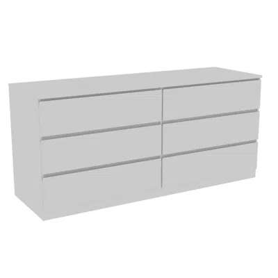 Depot E-shop Cocora 6 Drawer Double Dresser - White
