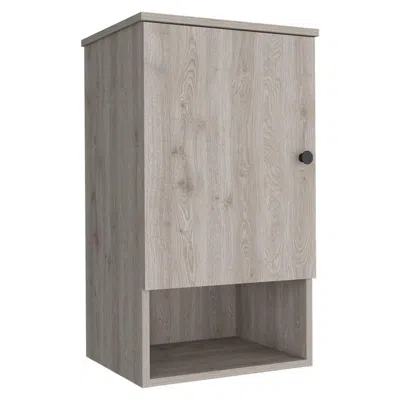 Depot E-shop Cottonwood Medicine Cabinet-one Door Cabinet, Three Shelves-light Grey, For Bathroom In Neutral