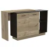 Depot E-shop Creta Kitchen Island Black/ Light Oak