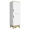 Depot E-shop Dahoon Single Kitchen Pantry-two-doors Cabinets, Four Shelves, Wooden Base-white/light