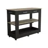 DEPOT E-SHOP DELOS 46 KITCHEN ISLAND BLACK-LIGHT OAK