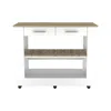 DEPOT E-SHOP DELOS 46 KITCHEN ISLAND WHITE-LIGHT OAK