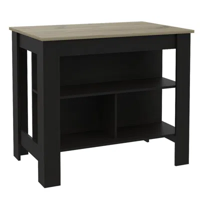 Depot E-shop Delos Kitchen Island Black Wengue