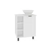 Depot E-shop Dobson Vanity Sink, 1 Door, 4 Legs, 5 Shelves, White In White