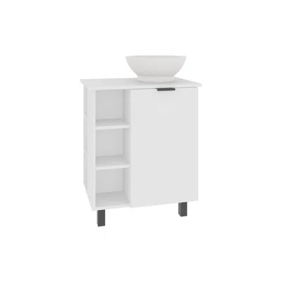 Depot E-shop Dobson Vanity Sink, 1 Door, 4 Legs, 5 Shelves, White