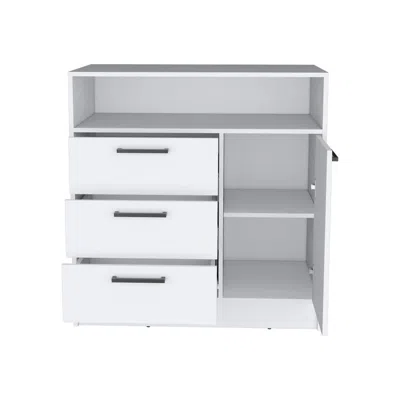 Depot E-shop Dresser With Spacious 3-drawer And Single-door Storage Cabinet, White