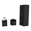 Depot E-shop Dunlap 3 Piece Bedroom Set, London Armoire + 2 Leyva Nightstands, Black