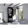Depot E-shop Dynamic Closet System, Five Open Shelves, One Drawer, One Metal Rod-black, For Bedroom