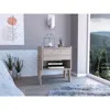 Depot E-shop Echo Nightstand, One Open Shelf, One Drawer, Countertop, Four Legs -light Grey, For Bed