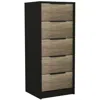 Depot E-shop Egeo 5 Drawer Dresser Black Wengue
