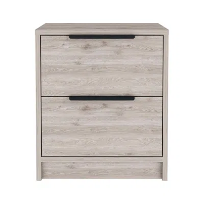 Depot E-shop Egeo Night Stand, Two Drawers, Countertop, Light Grey, For Bedroom In Neutral
