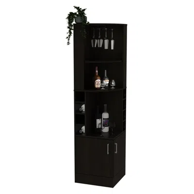 Depot E-shop Egina Bar Cabinet Black Wengue In Brown