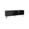 Depot E-shop Ekwok Tv Stand, 1 Door, 3 Shelves, Black In Black