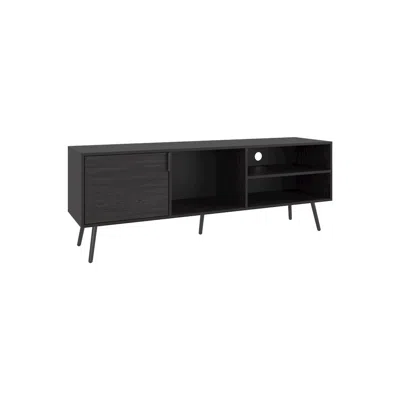 Depot E-shop Ekwok Tv Stand, 1 Door, 3 Shelves, Black