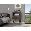 Depot E-shop Emma Nightstand, Countertop, Four Legs, One Open Shelf, One Drawer-dark Walnut, For Bed