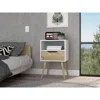 Depot E-shop Emma Nightstand, Countertop, Four Legs, One Open Shelf, One Drawer-white-light Oak, For