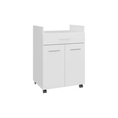 Depot E-shop Epps Kitchen Cart, 2 Doors, 1 Drawer, 4 Wheels, 2 Shelves, White