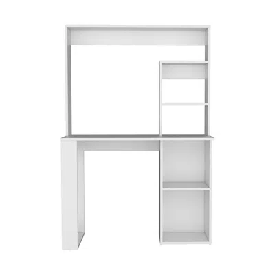 Depot E-shop Ethel Writing Computer Desk With Storage Shelves And Hutch, White