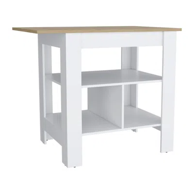 Depot E-shop Finley Kitchen Island With Counter Space In White