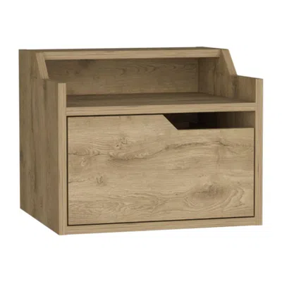 Depot E-shop Floating Nightstand, Modern Dual-tier Design With Spacious Single Drawer Storage