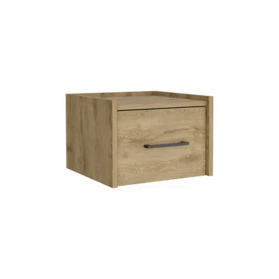 Depot E-shop Floating Nightstand, Space-saving Design With Handy Drawer And Surface In Brown