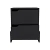 Depot E-shop Haines Nightstand With 2-drawers, End Table With Sturdy Base, Black