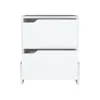 Depot E-shop Haines Nightstand With 2-drawers, End Table With Sturdy Base, White