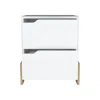 Depot E-shop Haines Nightstand With 2-drawers, End Table With Sturdy Base, White / Macadamia