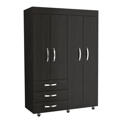 Depot E-shop Hamilton Mobile Armoire - Black