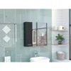 Depot E-shop Harbor Medicine Cabinet, Mirror Four Internal Shelves, One-door Cabinet-black, For Bath