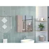 Depot E-shop Harbor Medicine Cabinet, Mirror Four Internal Shelves, One-door Cabinet-light Grey, For