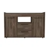 Depot E-shop Hart Sideboard. Two-door Cabinet, One Open Shelf, Two Drawers, Countertop-dark Walnut,