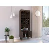 Depot E-shop Harvey Bar Cabinet, Twelve Wine Cubbbies, Two-door Cabinet, Two Shelves- Dark Walnut, F