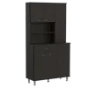 Depot E-shop Helis 90 Pantry Cabinet Black Wengue