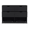 Depot E-shop Houma 4 Drawer Dresser With 2 Lower Cabinets, Drawer Chest, Black