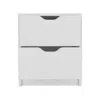 Depot E-shop Houma Double Drawer Nightstand, Bedside Table, White
