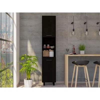 Depot E-shop Ikaria Kitchen Pantry Black In Animal Print
