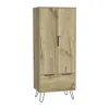 Depot E-shop Jane Closet-one Drawer, Two Door Cabinet, Four Steel Legs-light Oak, For Bedroom