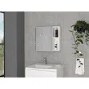 Depot E-shop Kazan Medicine Cabinet, Mirror, One-door Cabinet, Two External Shelves, Three Internal  In White