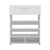 Depot E-shop Kearns Shoe Rack,1 Door,4 Legs,5 Shelves,white In White