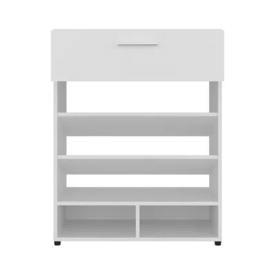 Depot E-shop Kearns Shoe Rack,1 Door,4 Legs,5 Shelves,white