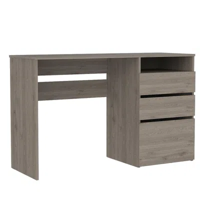 Depot E-shop Kenai 3 Drawers Computer Desk Light Grey