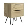 Depot E-shop Kentia Night Stand- Four Legs, Two Drawers-light Oak, For Bedroom